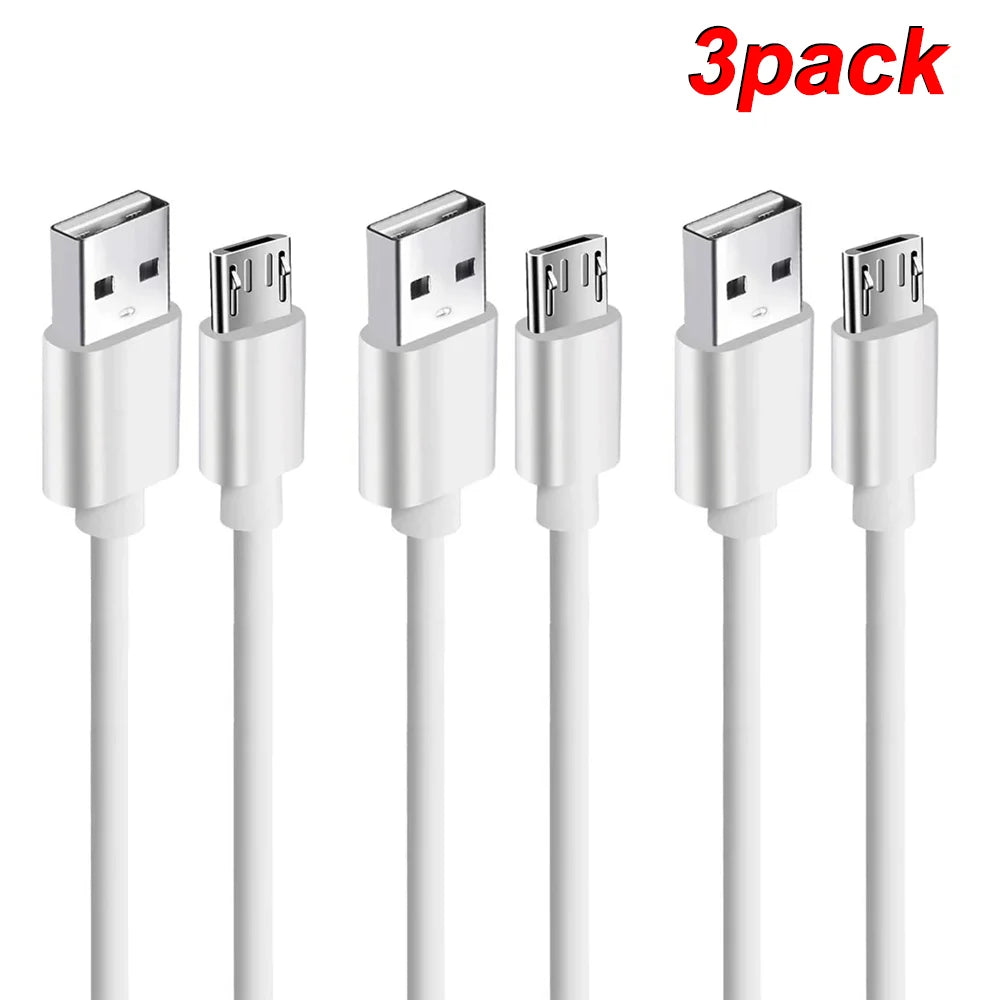 3PCS Micro USB Cable 2.4A Fast Charging Wire Mobile Phone Micro USB Cable for Xiaomi Samsung Andriod Charge Cable Cord
