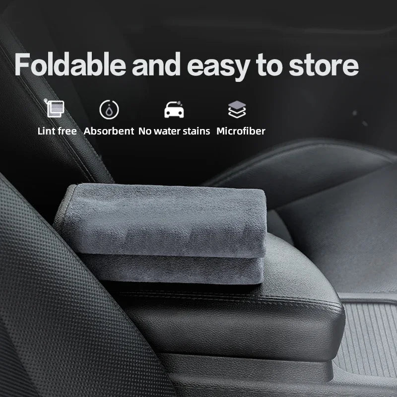 Microfiber Car Cleaning Towel Automobile Motorcycle Washing Glass Household Cleaning Small Towel Grey