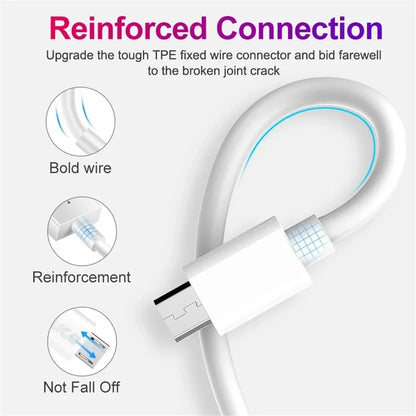 3PCS Micro USB Cable 2.4A Fast Charging Wire Mobile Phone Micro USB Cable for Xiaomi Samsung Andriod Charge Cable Cord