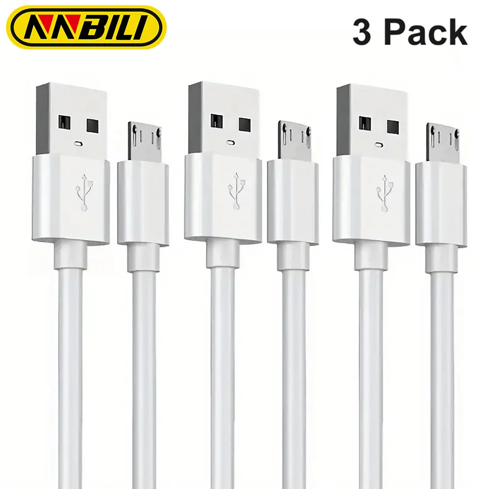 3PCS Micro USB Cable 2.4A Fast Charging Wire Mobile Phone Micro USB Cable for Xiaomi Samsung Andriod Charge Cable Cord