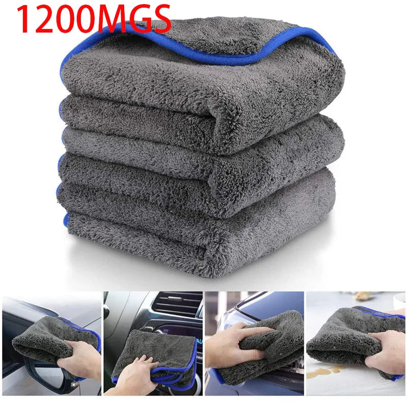1200Gsm Ultra-Thick Microfiber Car Detailing Wash Towels Cleaning Cloth Towel for House Car Washing Drying Auto Polishing