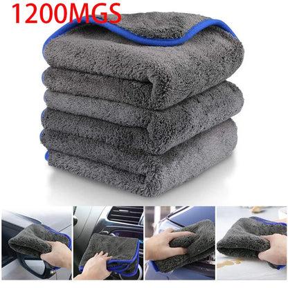 1200Gsm Ultra-Thick Microfiber Car Detailing Wash Towels Cleaning Cloth Towel for House Car Washing Drying Auto Polishing